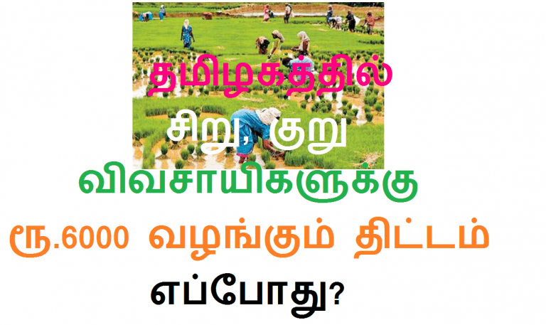 தமிழகத்தில் சிறு, குறு விவசாயிகளுக்கு ரூ.6000 வழங்கும் திட்டம் எப்போது