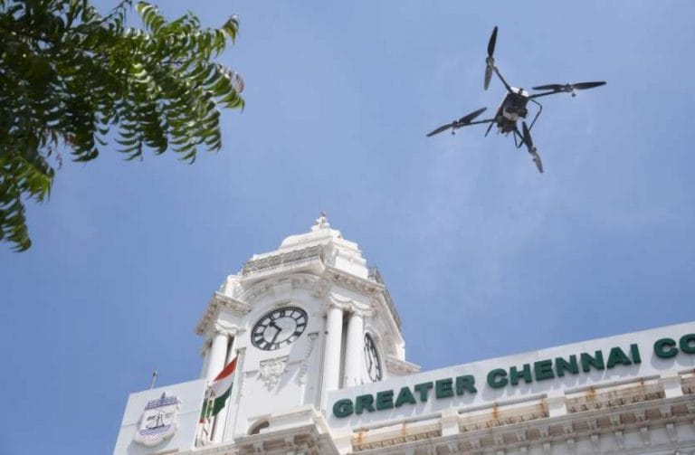 Drone camera view of chennai