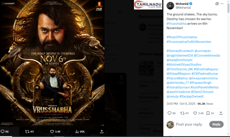 Mohanlal-Vrushabha release November 6