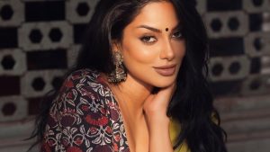 Actress Chandrika Ravi in a stylish pose for her latest professional photoshoot.