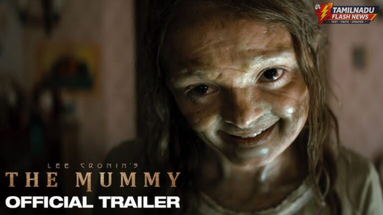 Official teaser poster of Lee Cronin's The Mummy 2026 showing an eerie ancient sarcophagus.