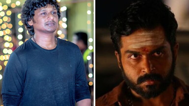 Actor Karthi as Dilli in Kaithi, alongside Director Lokesh Kanagaraj, representing the sequel Kaithi 2/Dilli.
