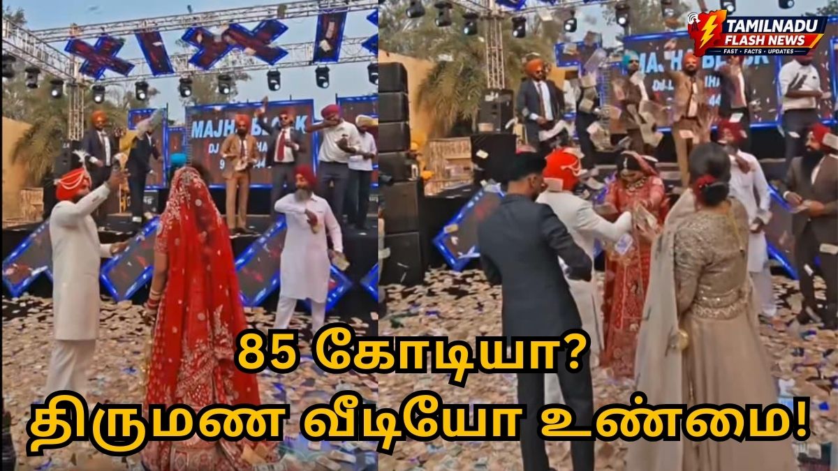 Detailed fact-check of the viral Punjab wedding money shower video from Tarn Taran.