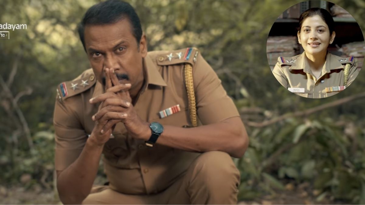 "நள்ளிரவு கொலைகள், மாயமான தாலி!" - சமுத்திரக்கனியின் தடையம் ஓடிடி ரிலீஸ் அப்டேட் 1 Official poster of the Tamil web series Thadayam featuring actor Samuthirakani in a police uniform.