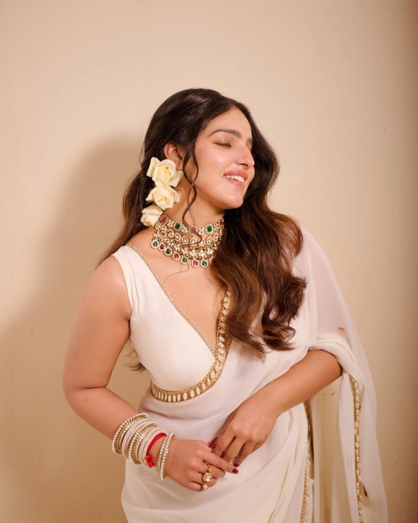 Official glamorous photoshoot of actress Malavika Menon in vibrant ethnic attire for 2026.