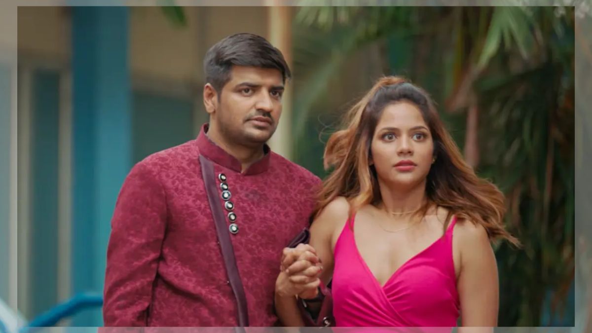 Movie poster and stills of Sathish and Pugazh from the film Mustafa Mustafa.