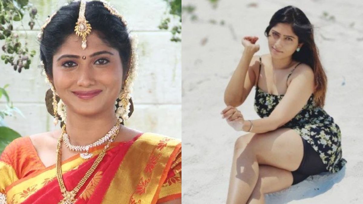 Actress Julie speaking to media after filing a police complaint against a TVK member.