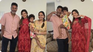 Rambha & Prabhu Deva Reunion : ஊர்வசி.. ஊர்வசி.. ரம்பா காட்டிய அந்த சர்ப்ரைஸ்! பிரபுதேவாவின் மனைவி மற்றும் மகளைப் பார்த்துள்ளீர்களா? வைரலாகும் லேட்டஸ்ட் க்ளிக்! Actress Rambha with Prabhu Deva, his wife Himani Singh, and their daughter in a recent viral photo.