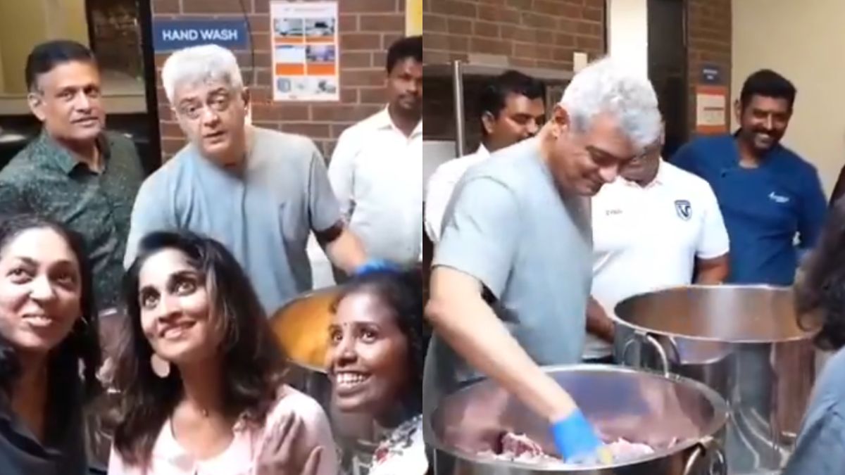 Actor Ajith Kumar and wife Shalini having a playful conversation where he asks Enga in a viral video.