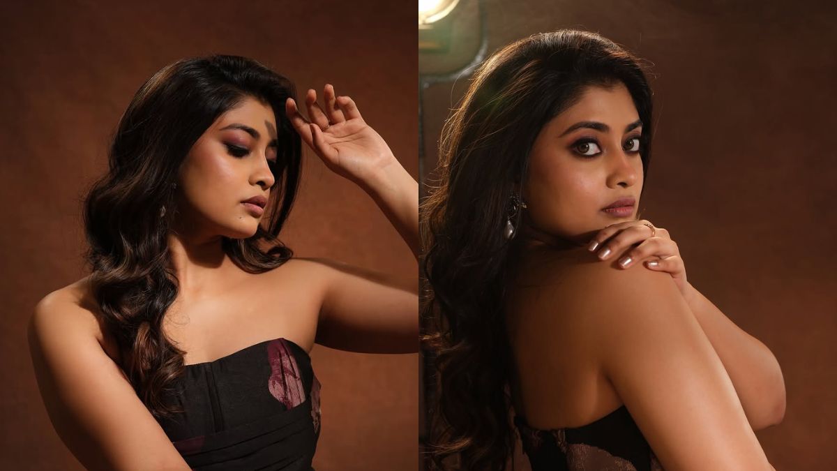 Actress Ammu Abhirami in a stylish black outfit from her re-introduction photoshoot on her 26th birthday.