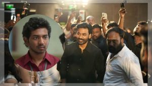 Dhanush jokingly roasting Ken Karunas at the Youth movie pre-release event in Chennai.