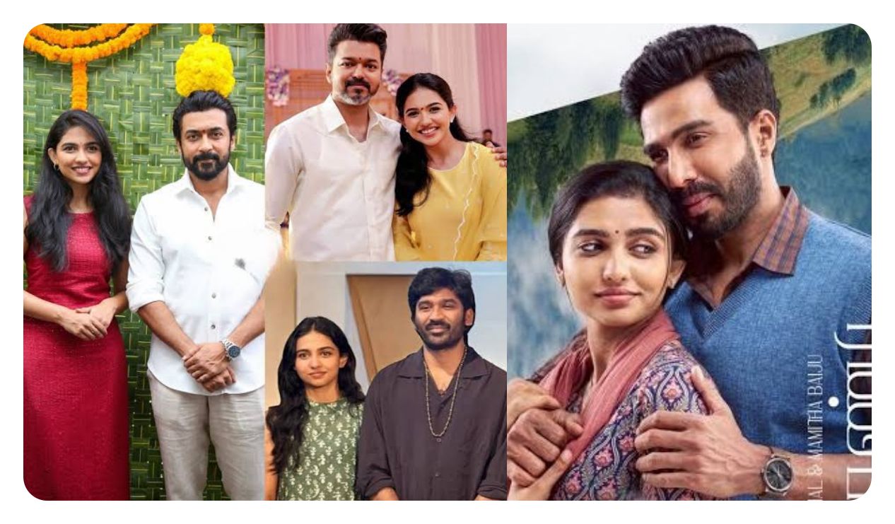 Actress Mamitha Baiju's various roles in upcoming Tamil movies including Jana Nayagan and Kara.