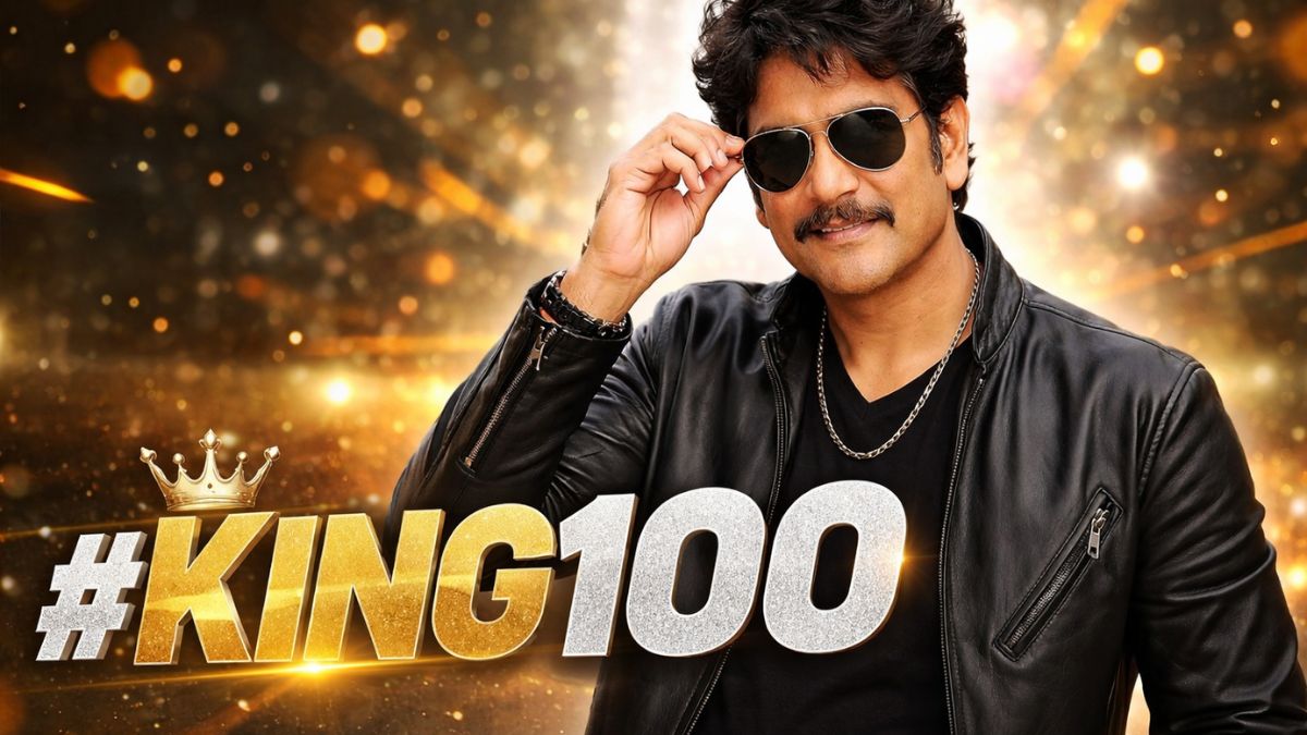 Actor Nagarjuna with director Ra Karthik on the sets of his 100th film King 100.