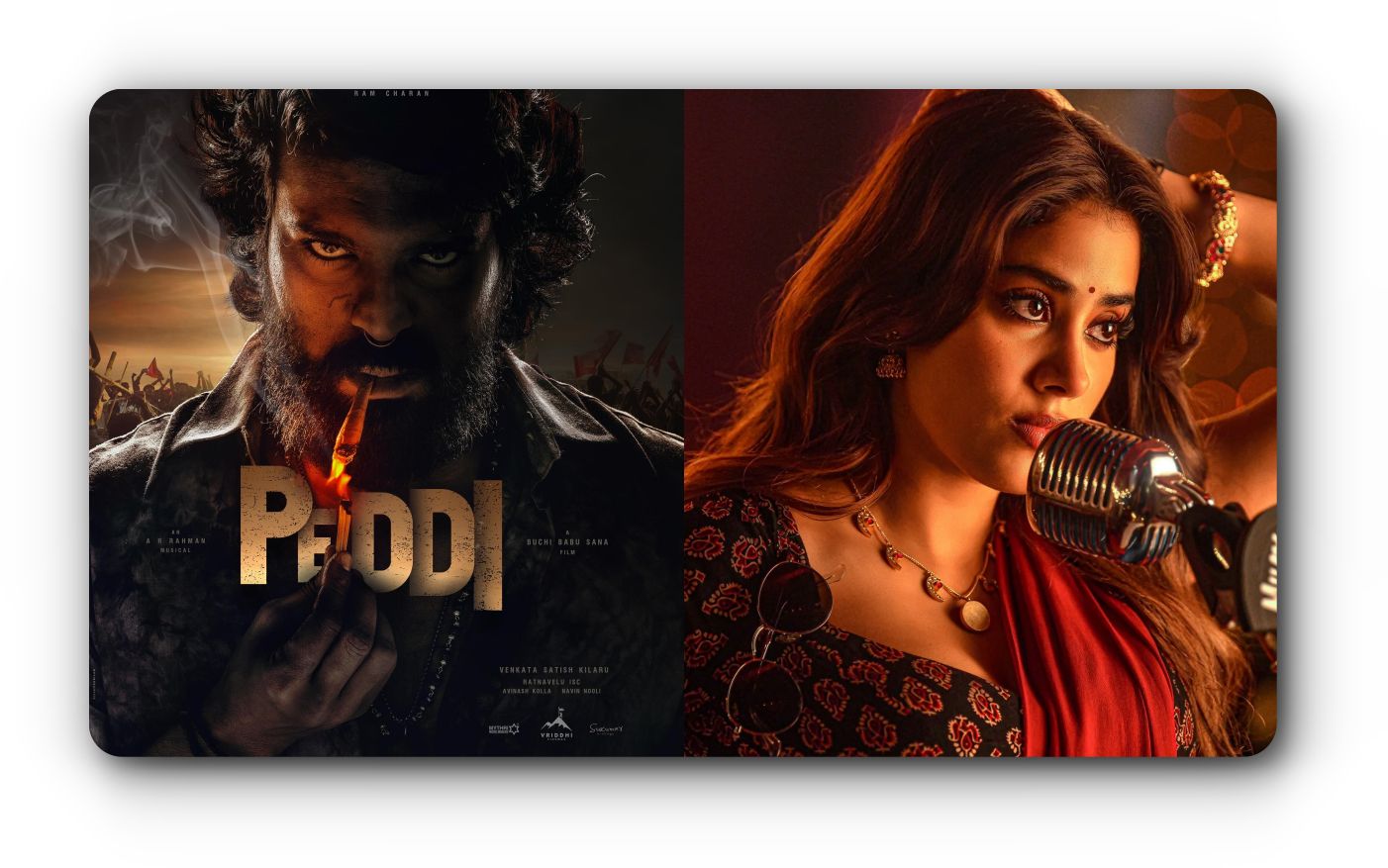 Ram Charan and Janhvi Kapoor in a rugged look from the movie Peddi, scheduled for April 30 release.