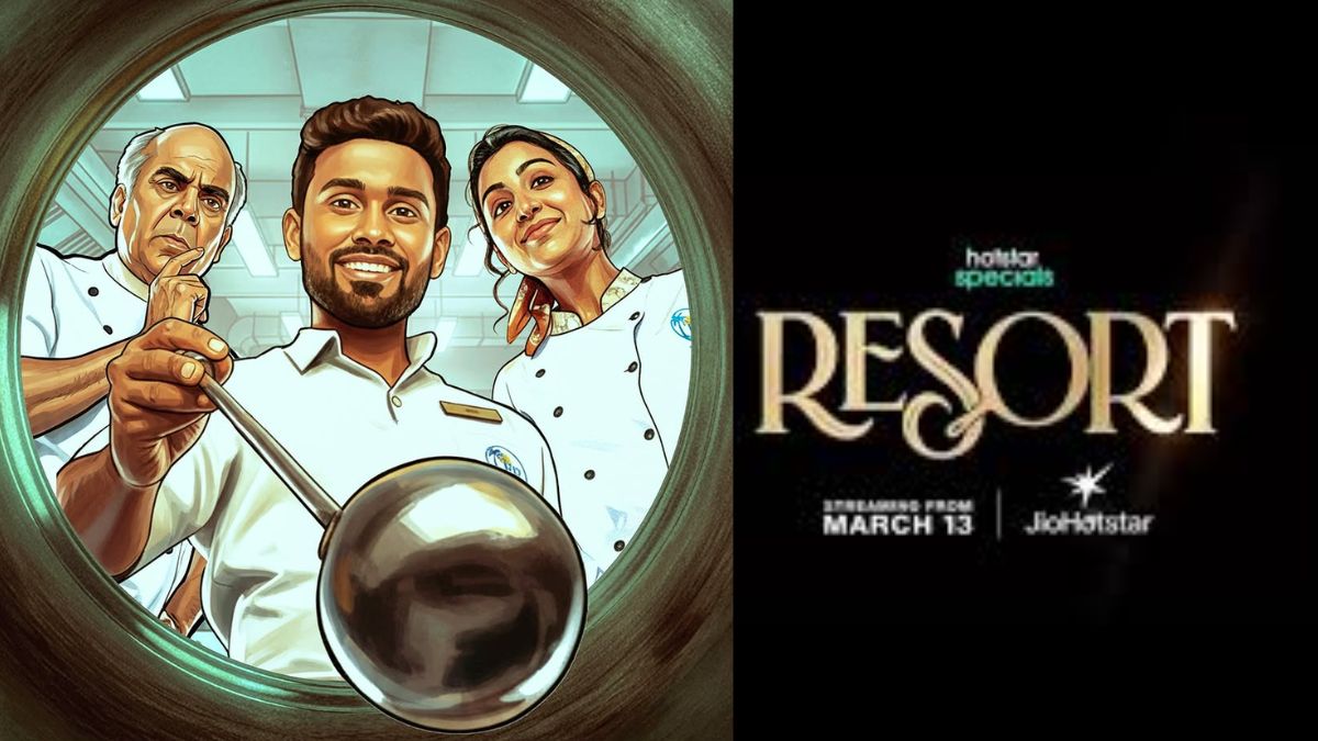 Official poster and still from the Resort web series streaming on JioHotstar Tamil.