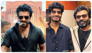 Actor Silambarasan TR singing a song for Suriya's upcoming film Karuppu directed by RJ Balaji.