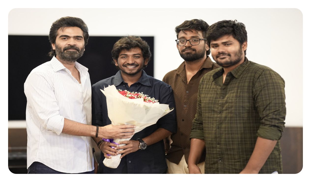 Actor Silambarasan TR meeting and appreciating the team of the film Youth directed by Ken Karunaas.