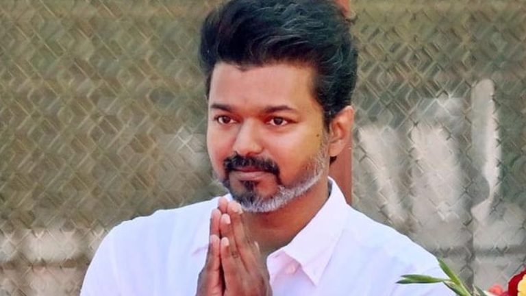 TVK Leader Vijay giving a speech about contesting in Perambur and Trichy East for TN Election 2026.