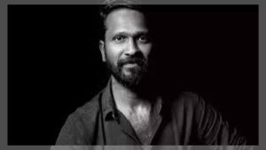 Director Vetrimaaran speaking at Neelira trailer launch along with Karthik Subbaraj and Rana Daggubati.