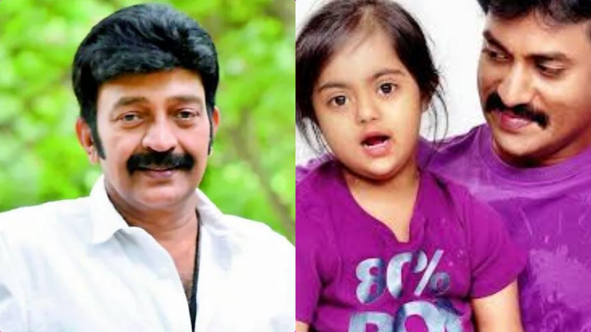 Actor Rajashekar and actor Sunil along with family members during their annual visit.