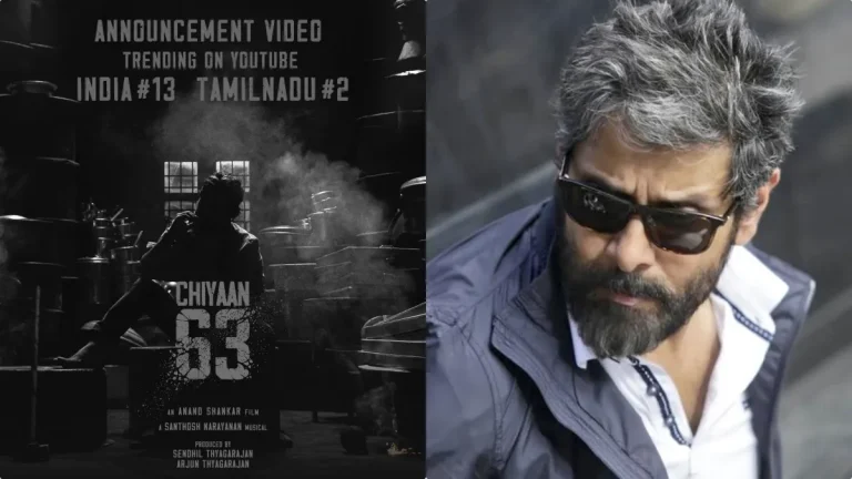 Official announcement poster of Chiyaan 63 alongside director Gautham Vasudev Menon at Madras High Court for Dhruva Natchathiram hearing.