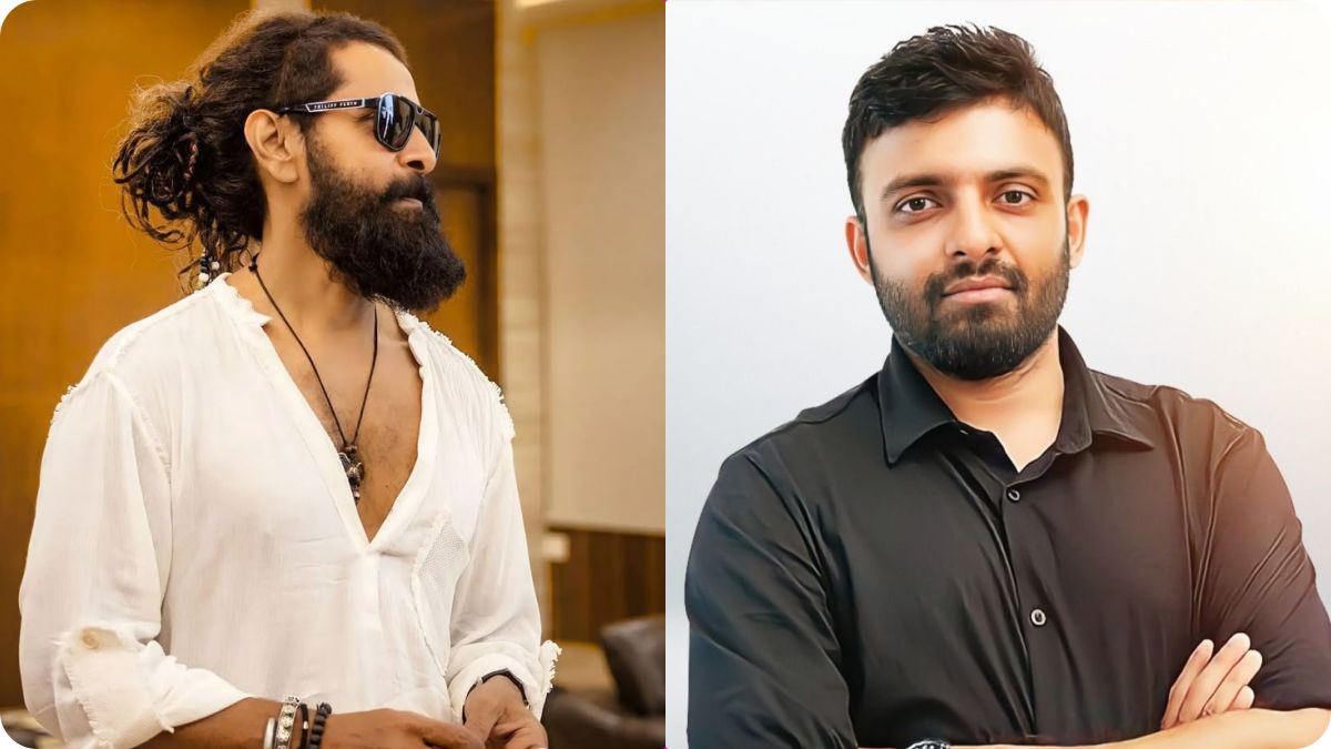 Actor Chiyaan Vikram and director Anand Shankar at a discussion for their upcoming film.