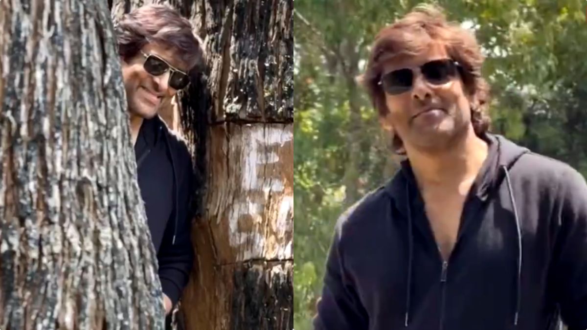 Chiyaan Vikram's viral Instagram reel being recreated by the Kerala Police department.