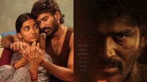 Actor Dhanush in an intense grey-shaded look for the movie Kara directed by Vignesh Raja.