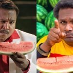 Ma Ka Pa Anand addressing the media regarding Watermelon Star Diwakar's allegations at Avadi police station.