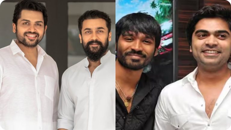 Posters of Suriya 47, Arasan, Marshal, and D55 movies aiming for Diwali 2026 release.