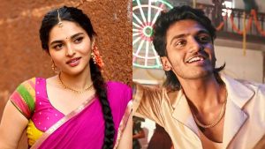 Actress Kayadu Lohar posing for the upcoming indie song Pavazhamalli composed by Sai Abhyankkar.