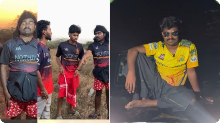 The 'Lungi Boys' creator group posing for a viral Instagram reel themed around IPL 2026 cricket.