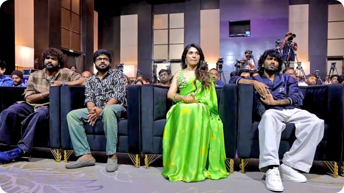 Malavika’s Voice Magic : "42 படத்துல இதுதான் ஃபர்ஸ்ட் டைம்" - மாளவிகாவின் 'வாழ மீன்' அவதாரம்! செம்ம அப்டேட்! 1 Actress Malavika along with Pradeep Ranganathan and Vignesh Shivan at the Love Insurance Kompany event.