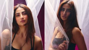 Actress Palak Tiwari and Rapper King in a stylish look from the Bulletproof song poster of Lukkhe series.