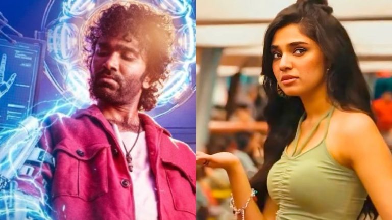 Actor Pradeep Ranganathan and S.J. Suryah in a high-tech corporate setup for the movie Love Insurance Kompany.