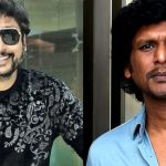 Actor RJ Balaji speaking at an event about director Lokesh Kanagaraj missing his vote due to a missed flight.