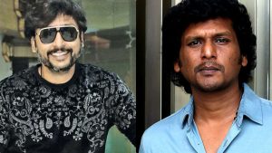 Actor RJ Balaji speaking at an event about director Lokesh Kanagaraj missing his vote due to a missed flight.