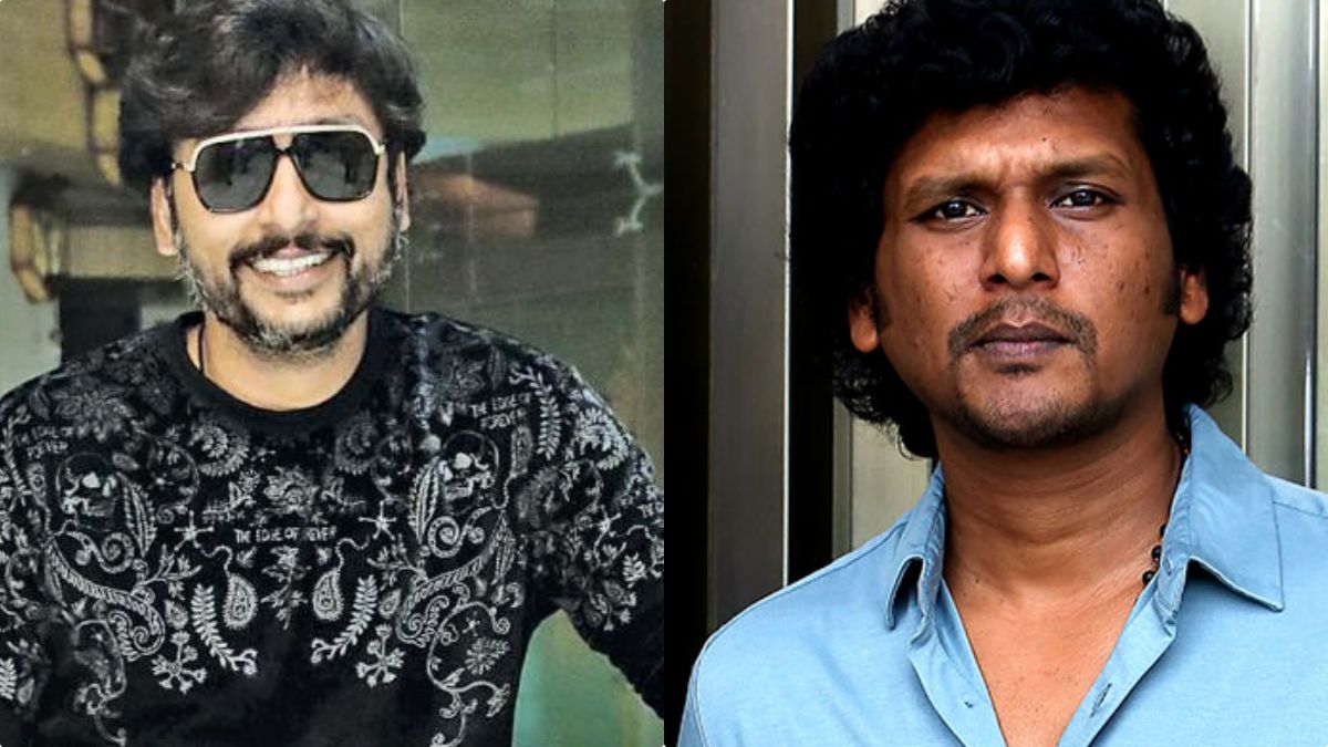 Actor RJ Balaji speaking at an event about director Lokesh Kanagaraj missing his vote due to a missed flight.