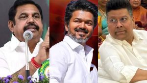 DMK strategist Sabareesan campaigning in Villivakkam for candidate Karthik Mohan and attacking TVK chief Vijay.