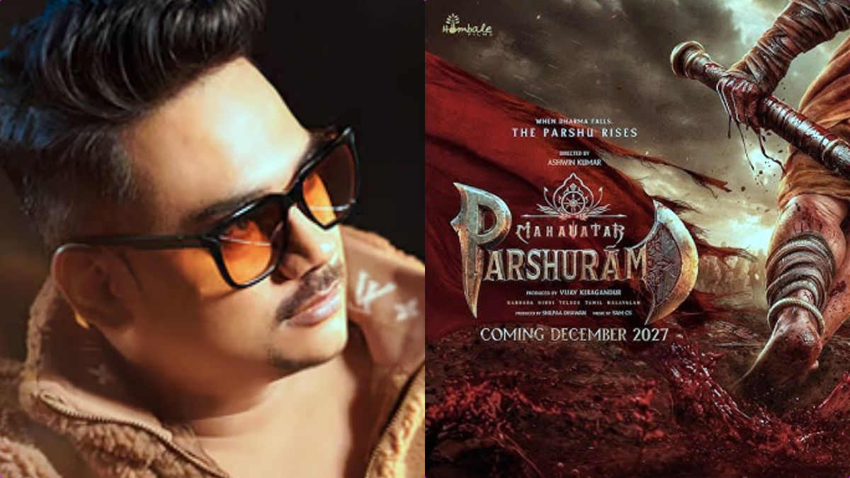 Music composer Sam CS working with international artists in a studio for Mahavatar Parshuraam movie.