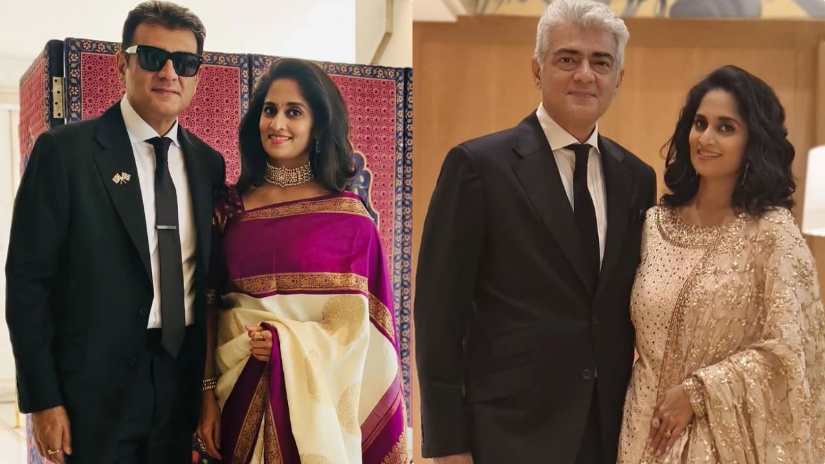 Actress Shalini Ajith Kumar sharing a romantic and candid photo with her husband Ajith Kumar on their wedding anniversary.