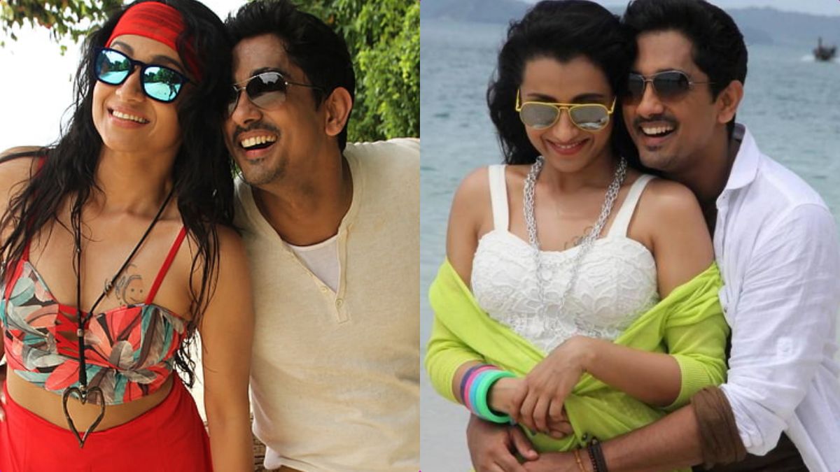 Actor Siddharth and Actress Trisha together in a promotional still for their 4th collaboration.