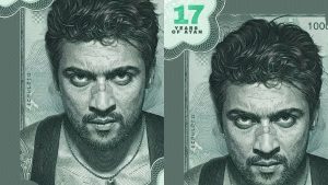 Actor Suriya in a stylish pose from the blockbuster movie Ayan celebrating 17 glorious years.