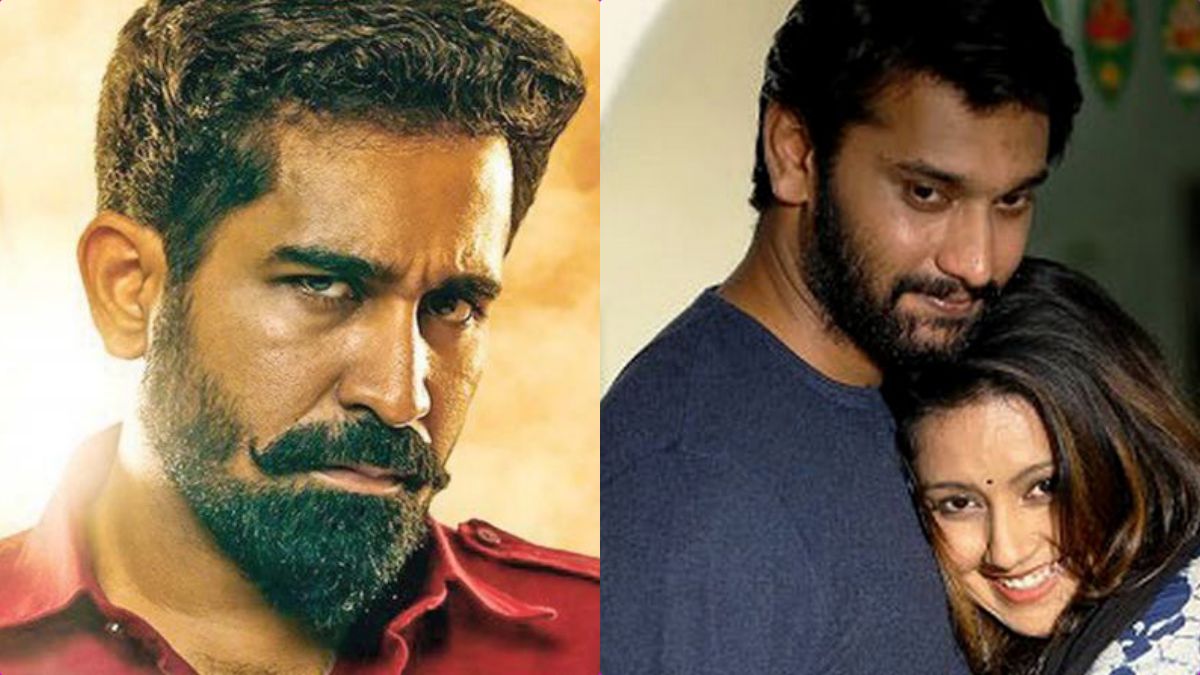 Actor Vijay Antony and Director Mu. Maran together during the success of Iravukku Aayiram Kangal.