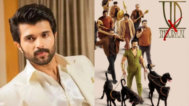 Collage of Vijay Deverakonda's upcoming movies including Ranabaali and the new film with Shouryuv.