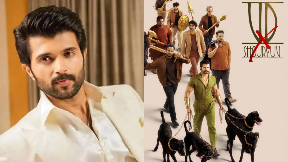 Collage of Vijay Deverakonda's upcoming movies including Ranabaali and the new film with Shouryuv.