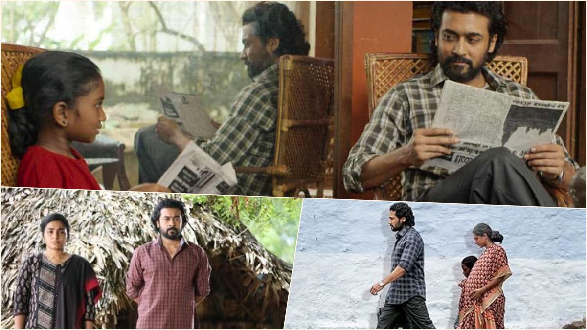 Suriya & TJ Gnanavel Reunite! — "ஜெய்பீம் கூட்டணி திரும்ப வருது!" — ஏழை மக்களின் ரட்சகன் '5 ரூபாய் டாக்டர்' கதையில் சூர்யா; ஞானவேல் செதுக்கும் மெகா பீரியட் ஃபிலிம்! 2 Actor Suriya acting intensely as Advocate Chandru inside the courtroom set from the critically acclaimed movie Jai Bhim.