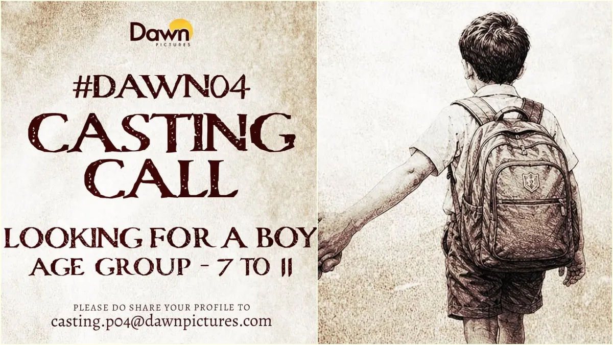 Official casting call poster from Dawn Pictures looking for a boy aged 7 to 11 for Dawn 04 project.
