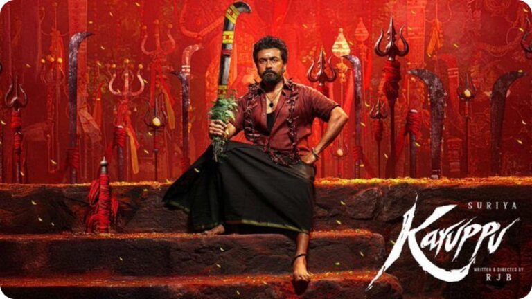 Actor Suriya and Dream Warrior Pictures logo representing the financial crisis and Karuppu movie release updates.