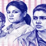 Lead cast Dushara Vijayan and Aditi Balan in a serious discussion scene from the series Exam.